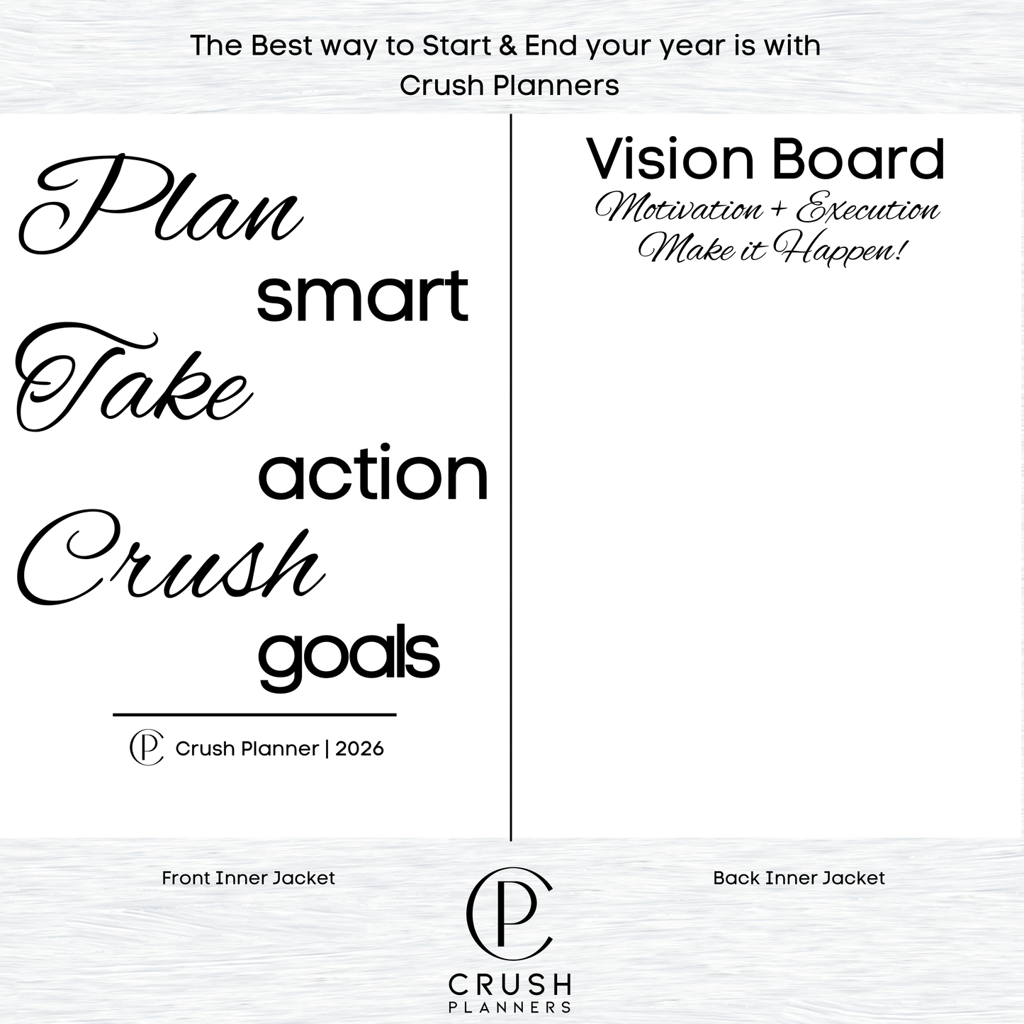 2026 Goal Setting Day Planner - Blue Linen Cover