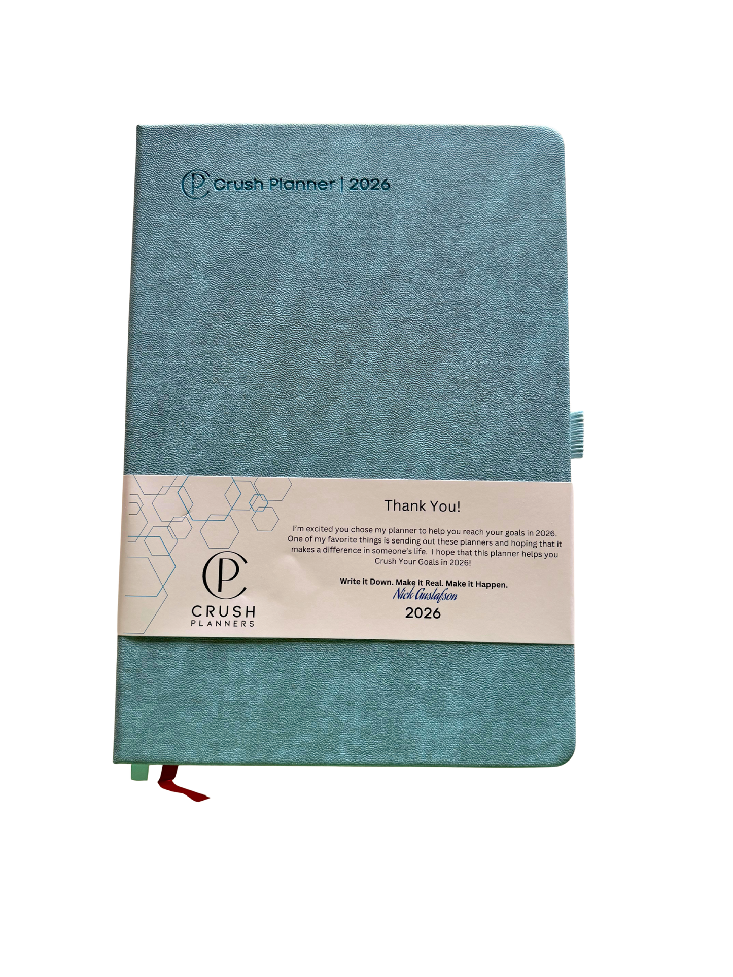 2026 Goal Setting Day Planner - Blue Linen Cover