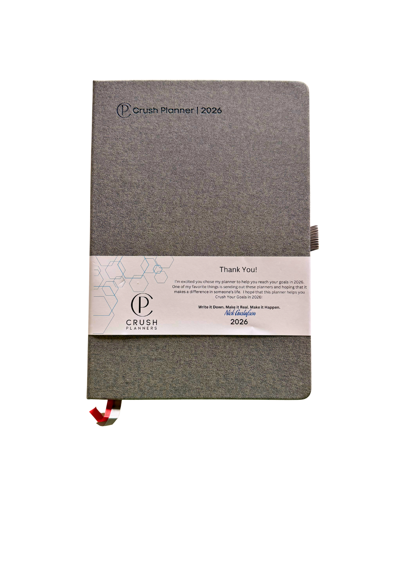 2026 Goal Setting Day Planner - Gray Linen Cover