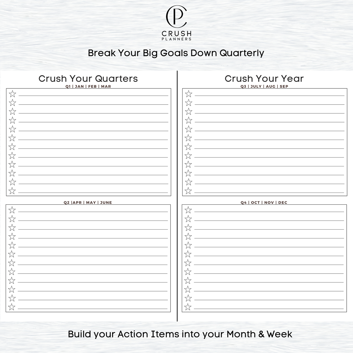 2026 Goal Setting Day Planner - Blue Linen Cover